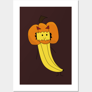 A Banana in a Pumpkin Costume! Posters and Art